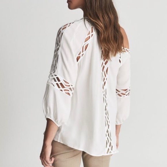 REISS LEENA LACE DETAIL BLOUSE - Picture 3 of 4